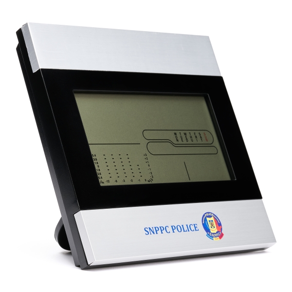 Statie meteo de birou cu ecran LCD din aluminiu si ABS
