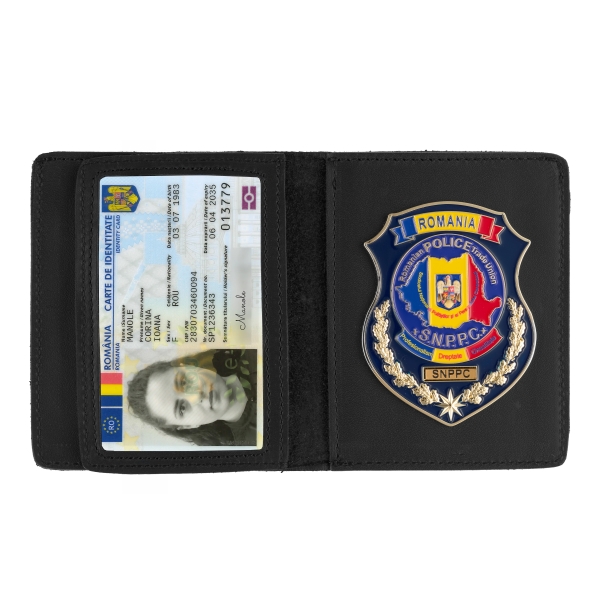 Portofel negru DGR 8 cu insigna SNPPC pentru CEI